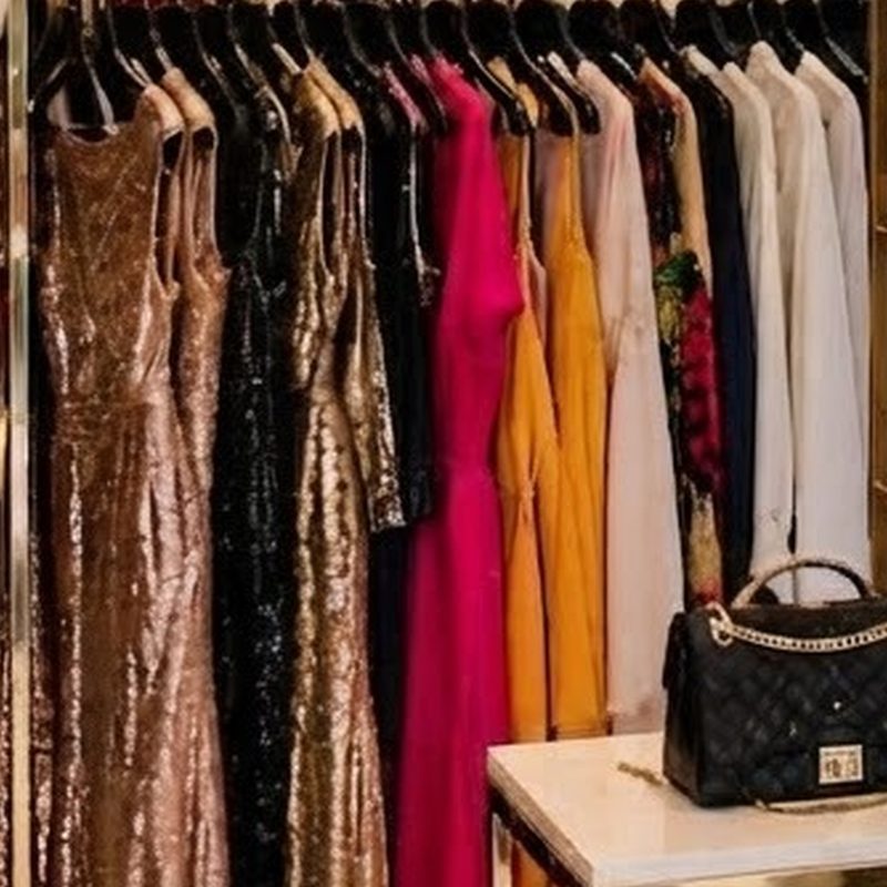 Gowns on the rail at Jenny's Fashion Home
